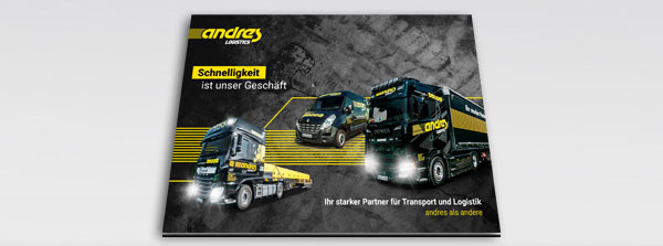 Image-Leistungs-Broschüre für andres logistics