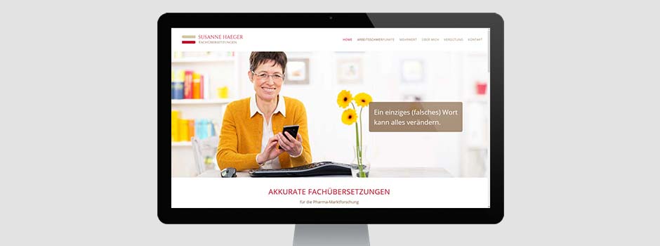 Susanne Haeger Fachübersetzungen Webseite